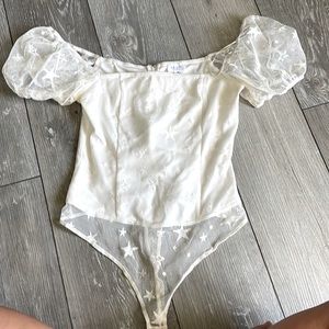 Sheer star bodysuit